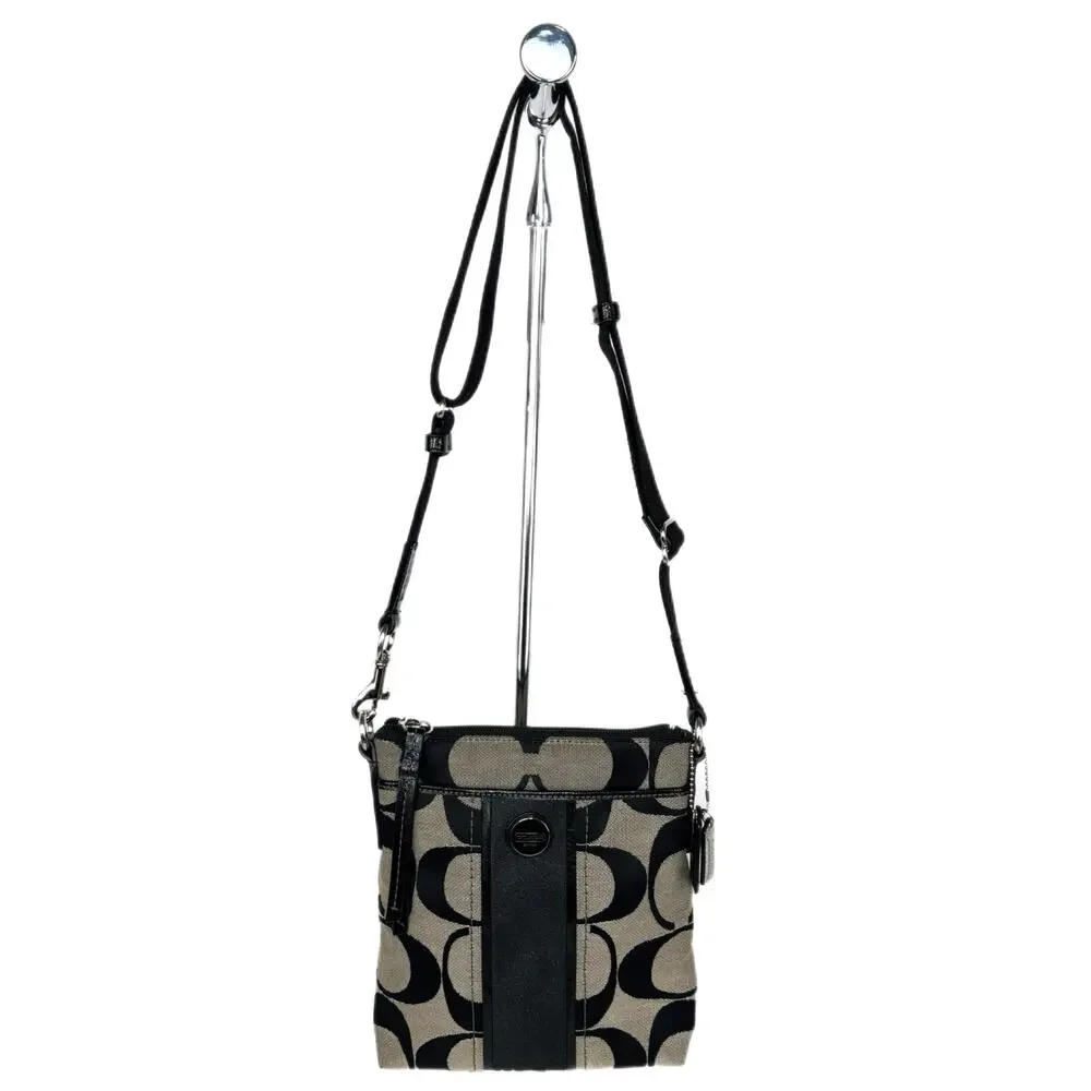 Coach Sutton Signature Swingpack Black Crossbody Purse